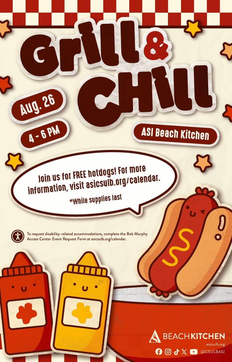 Grill & ChillAug. 274 to 6 p.m.ASI Beach Kitchen