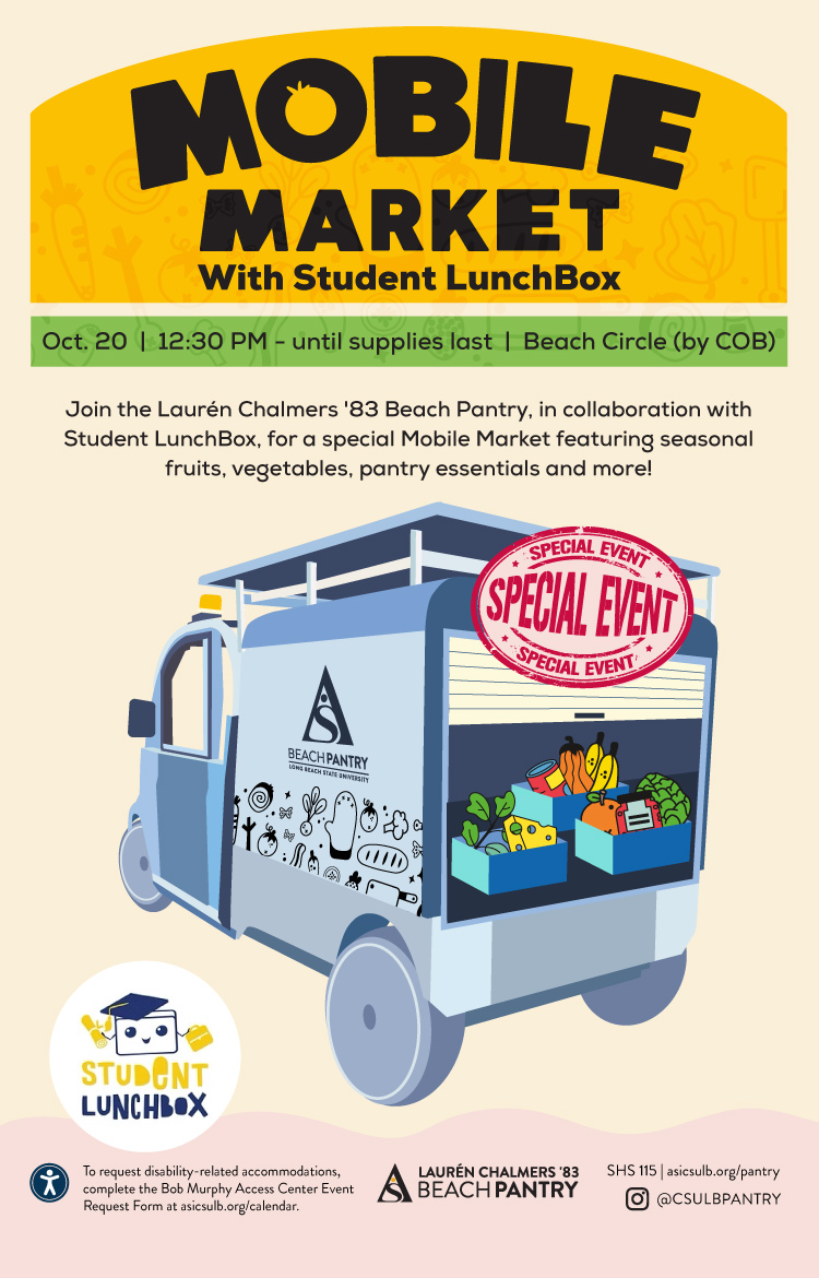 Mobile Market with Student LunchBoxOct. 2012:30 p.m.Beach Circle (by COB)