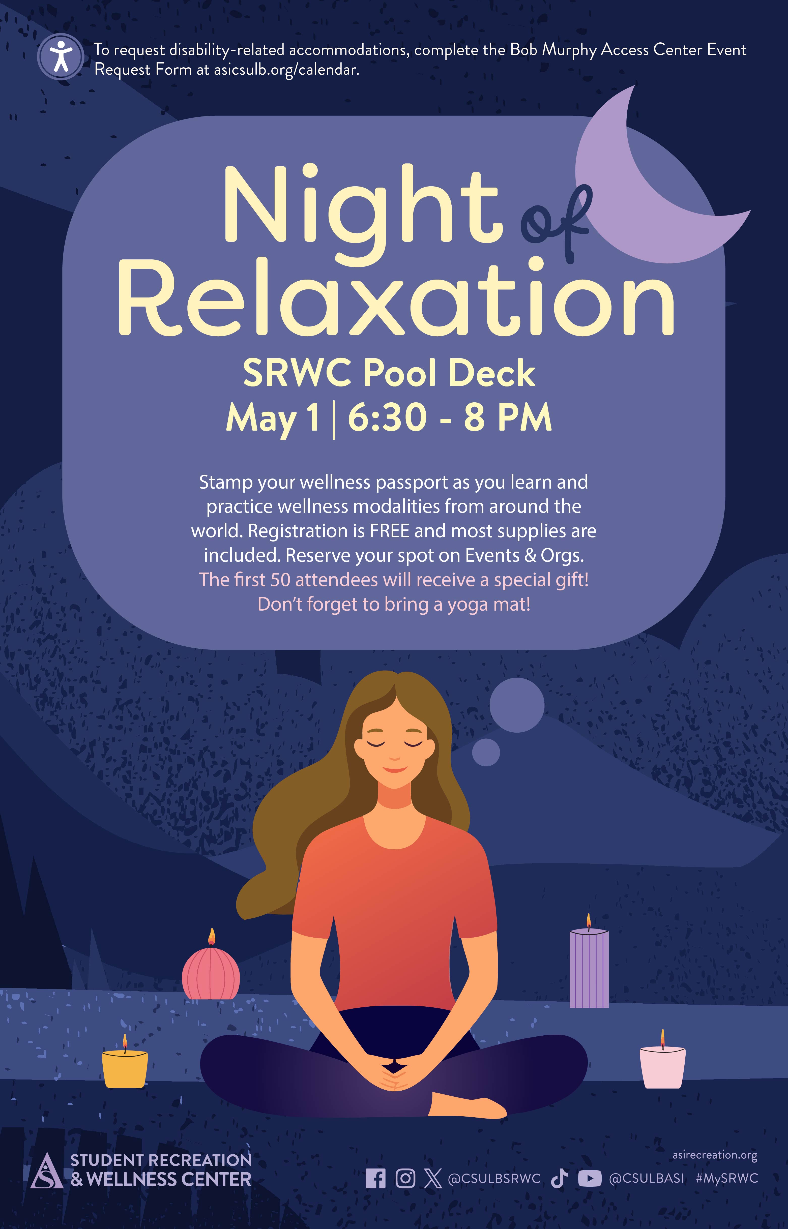 Paint & SipNight of RelaxationMay 16:30 to 8 p.m.SRWC Pool Deck
