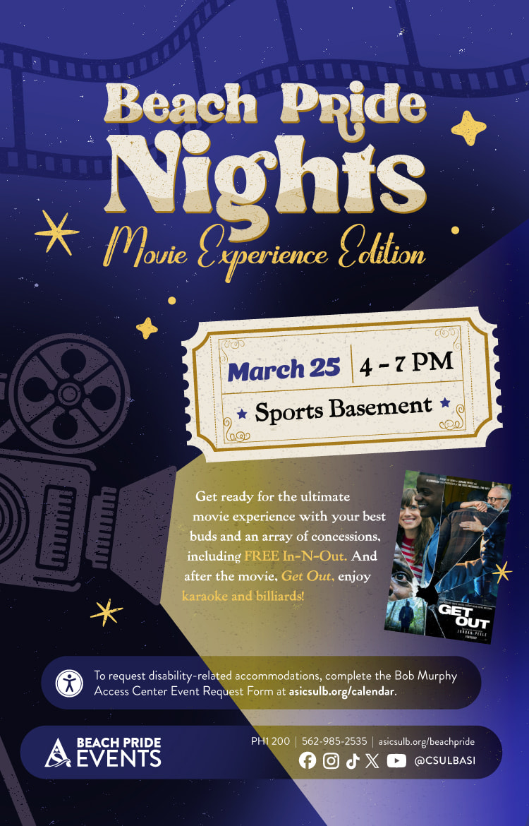 Beach Pride Nights: Movie Experience EditionMarch 254 to 7 p.m.Sports Basement2100 N. Bellflower Blvd. 