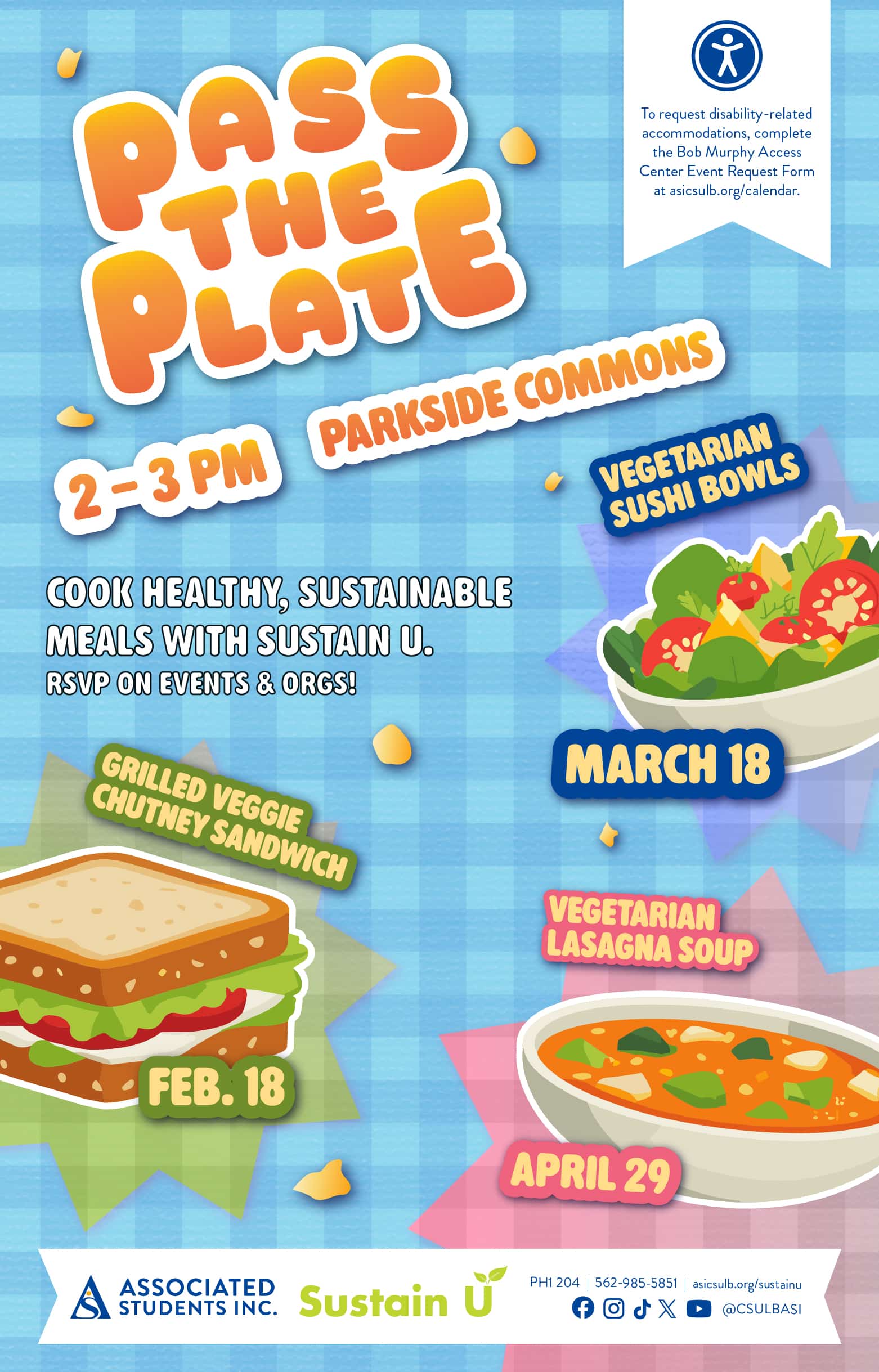 Pass the Plate: Grilled Veggie Chutney SandwichFeb. 182 – 3 p.m.Parkside Commons