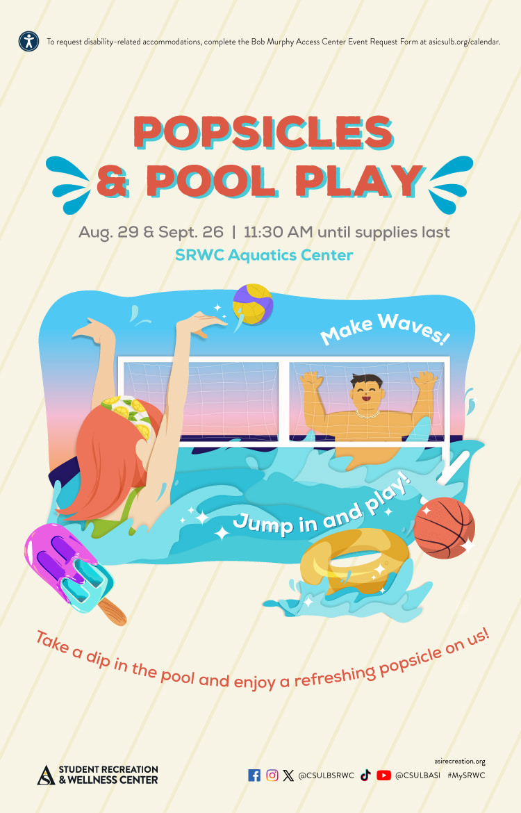 Popsicles & Pool PlayAug. 29 & Sept. 2611:30 a.m. until supplies lastSRWC Aquatics Center