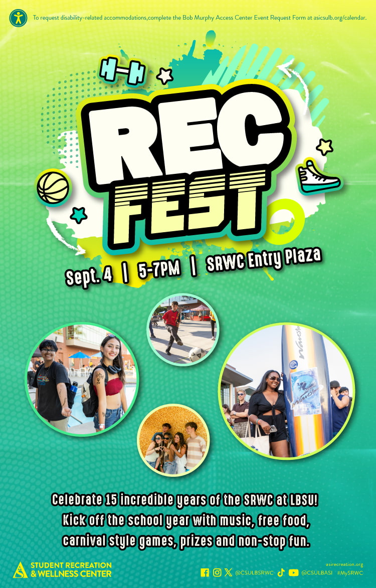 Rec Fest Sept. 45 to 7 p.m. SRWC Entry Plaza 